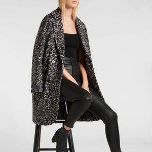 NWOT Wool-Blend Abstract Pattern Cocoon Coat